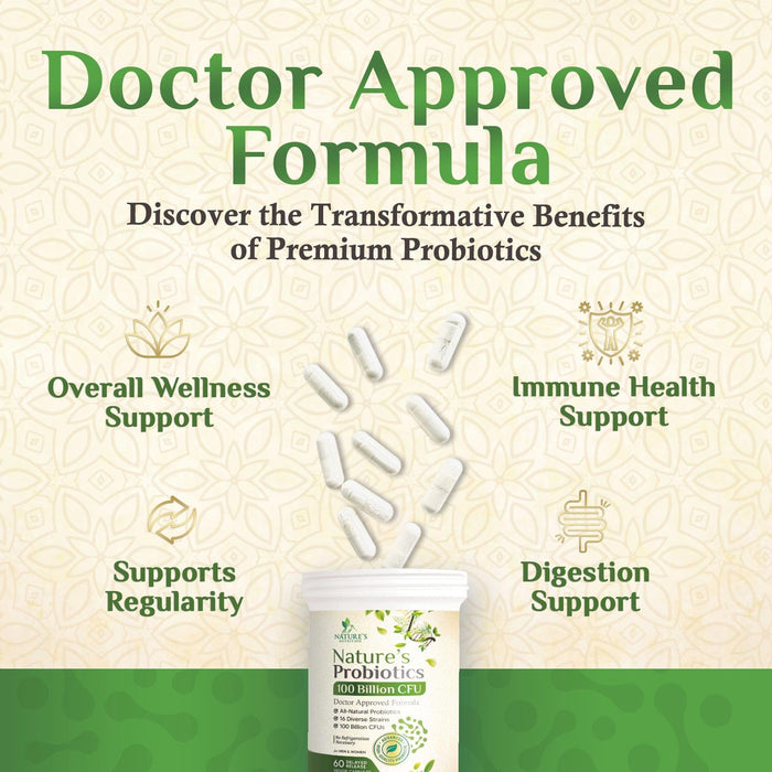 Probiotics for Women Capsules - 100 Billion CFU Prebiotics, Acidophilus Probiotics Supports Immune System Digestive Health, Supports Occasional Constipation & Bloating, Daily Supplement - 60 Capsules