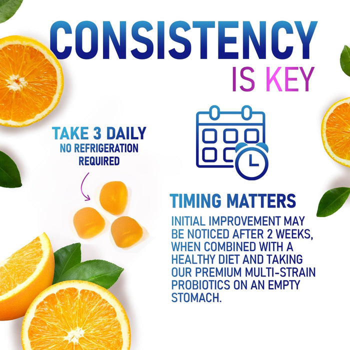 Probiotic Gummies for Women, Men & Teens - 5 Billion CFUs, 6 Pro Biotic Strains - Daily Probiotic Gummy Supplement for Natural Digestive Health, “Good” Gut & Immune Support, Orange Flavor - 60 Count