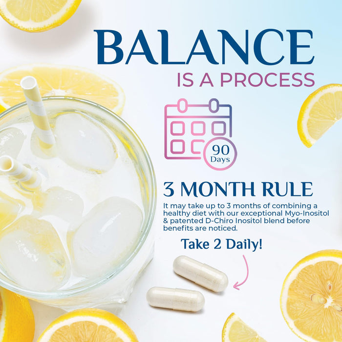 Myo-Inositol & D-Chiro Inositol 1025mg - 40:1 Ideal Ratio for Ovarian Support, Vegan Myo & D Chiro Supplement for Women's Natural Balance and Hormone Support, Vitamin B8, Non-GMO - 120 Capsules