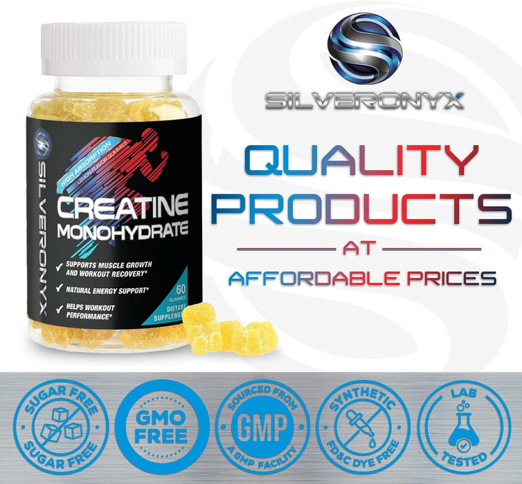 Creatine Monohydrate Gummies 2000mg - Best Micronized, Sugar Free Creatine Chewables for Men & Women - Supports Lean Muscle, Strength, Energy, & Endurance - Non-GMO, Gluten Free - 60 Lemon Gummies