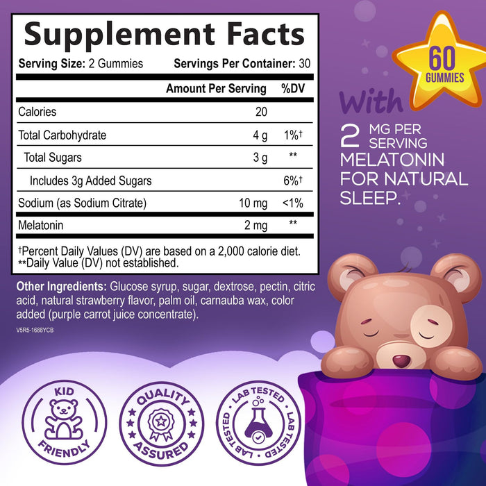 Kids Sleep Gummies 2mg – 60 Gummies