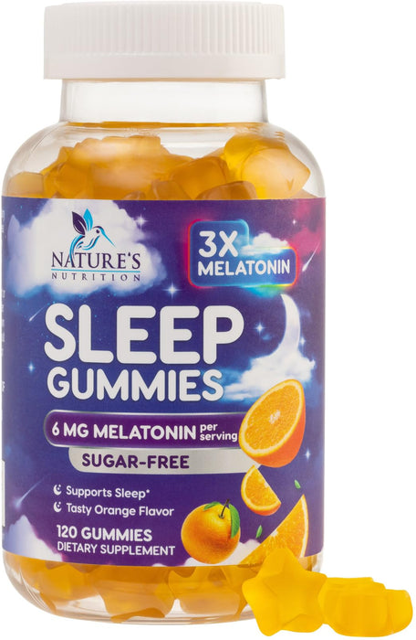 Melatonin Sleep Gummies Sugar Free – 6mg – 120 Count