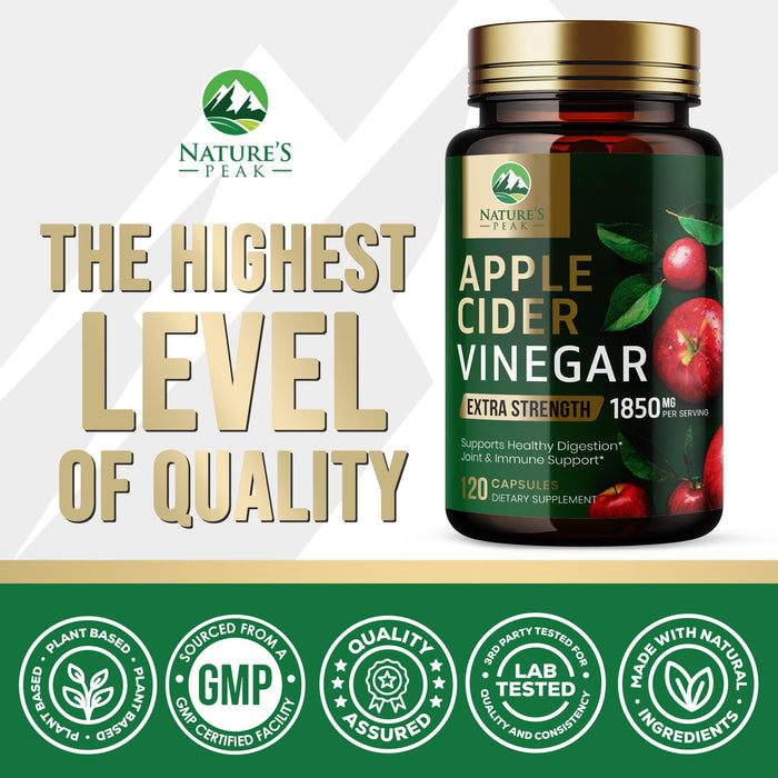 Apple Cider Vinegar Capsules ACV 1877mg – 120 Capsules