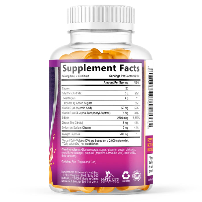 Collagen Gummies with 2500mcg Biotin – 120 Count