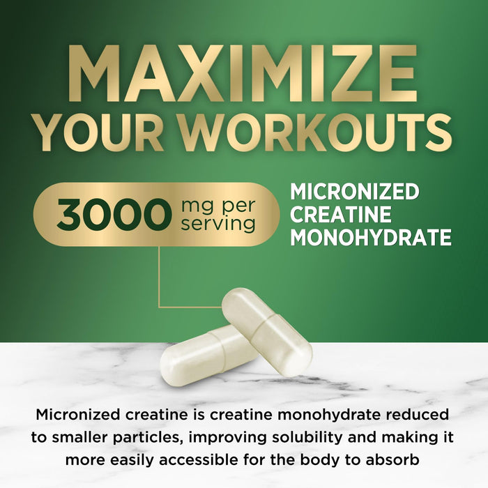Creatine Monohydrate Capsules 3000mg – 60 Capsules