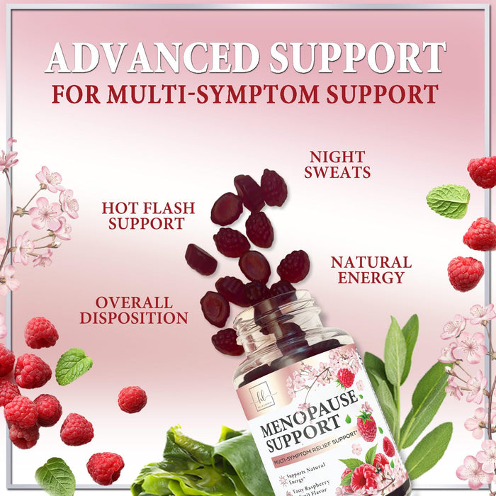 Menopause Supplements for Women - Complete Natural Mild Hot Flashes & Night Sweats Support, Multi Benefit Menopause Relief Gummy, Support for Balance & Energy, Gluten-Free & Non-GMO - 60 Gummies