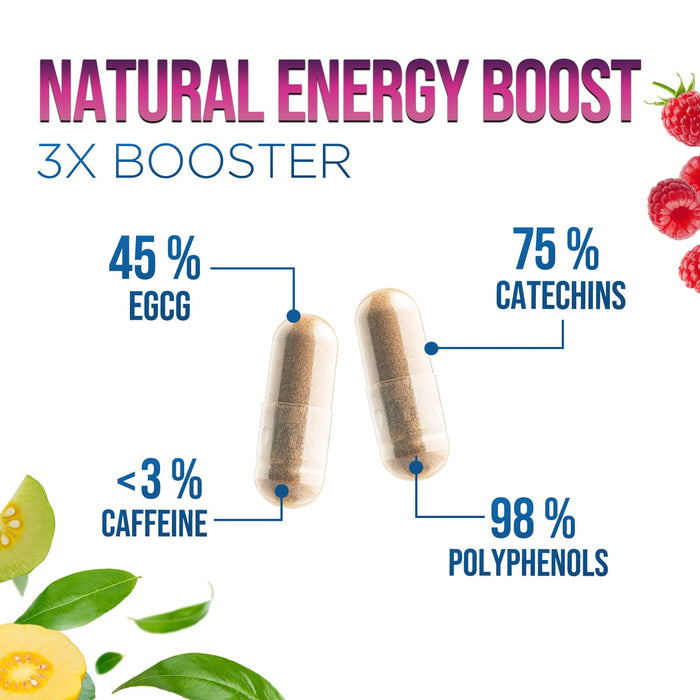 Green Tea Extract Pills - 98% Standardized EGCG 1300mg 3X Strength for Natural Energy - Supports Heart & Antioxidant Health Herbal & Immune Support Supplement Polyphenols & Catechins - 120 Capsules