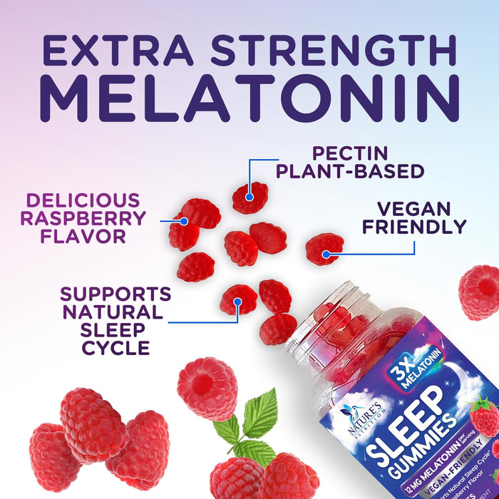Sleep Gummies with Melatonin - Extra Strength Sleep Gummy, 12 mg Melatonin, Natural Melatonin Gummy, Occasional Sleep Support Supplement for Adults, Vegan, Non-GMO, Gomitas para Dormir - 60 Gummies