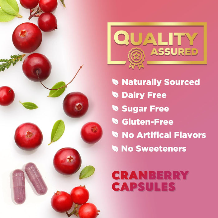 Cranberry Pills with Vitamin C & E - Cranberry Supplements for Men & Women, Urinary Tract Health Support, Sugar Free Formula, Gluten Free & Non-GMO, Fruit Cranberry Powder Extract Pill - 120 Capsules