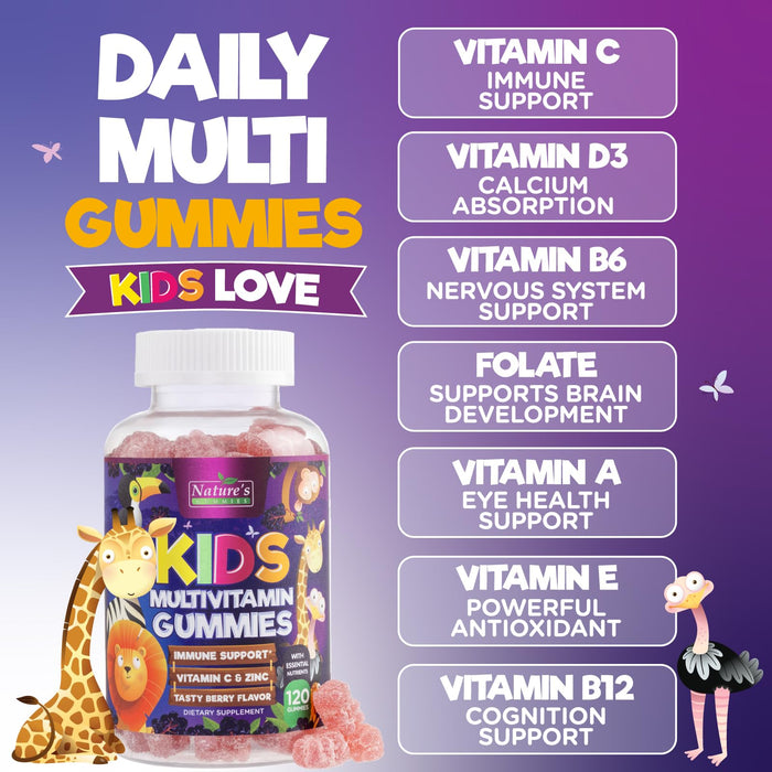 Multivitamin for Kids Gummies with Vitamin C – 120 Gummies