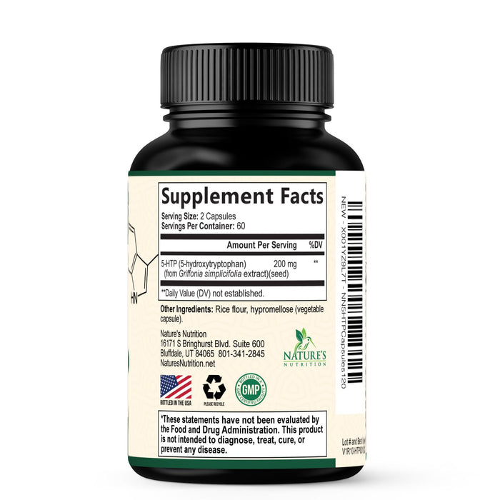 5 HTP 200mg Capsules Vegetarian – 120 Capsules