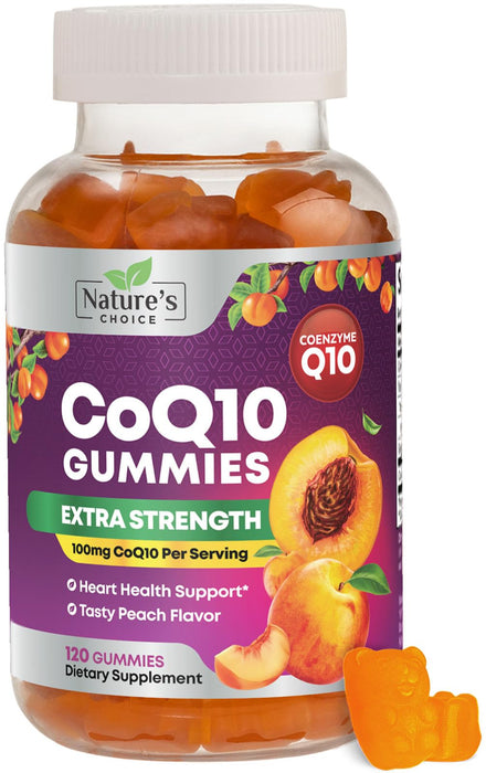 CoQ10 100mg Gummies - 3X Better Absorption, Antioxidant for Heart Health Support & Energy Production, Ultra Coenzyme Q10 Vitamins, Co q 10 Supplement, Dietary Supplement, Non-GMO - 120 CoQ10 Gummies