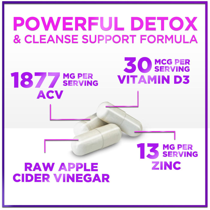 Apple Cider Vinegar Pills from the Mother - 1877mg of ACV with Vitamin D3 & Zinc, Non-GMO & Gluten Free, ACV Supplement for Digestion, Energy & Immune Support, Apple Vinegar Capsules - 120 Capsules