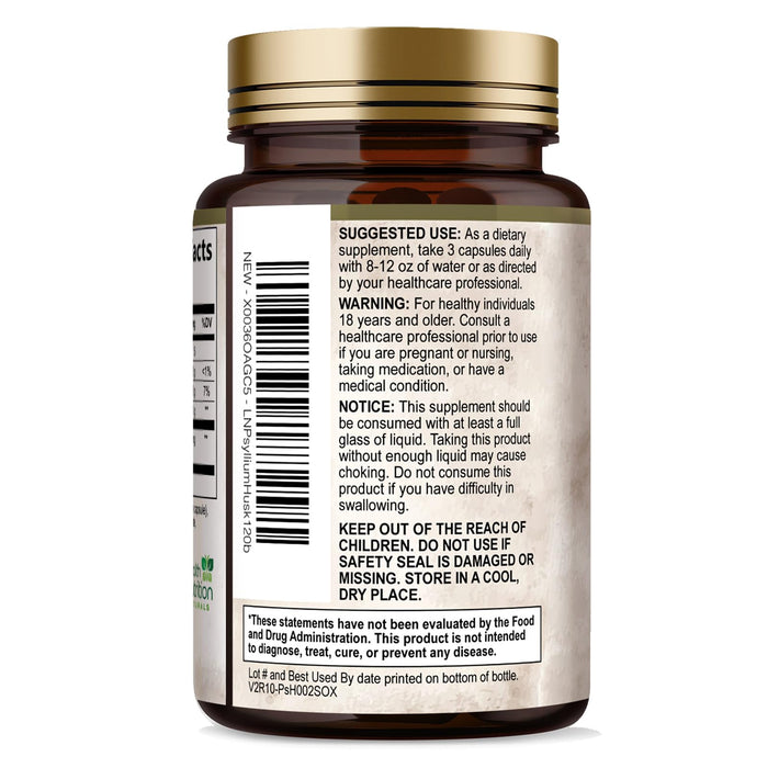 Psyllium Husk Fiber Capsules 1500mg – 120 Capsules