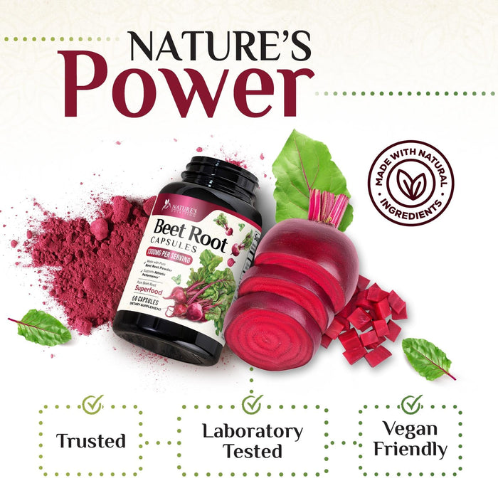 Beet Root Capsules 1300mg – 60 Veggie Capsules