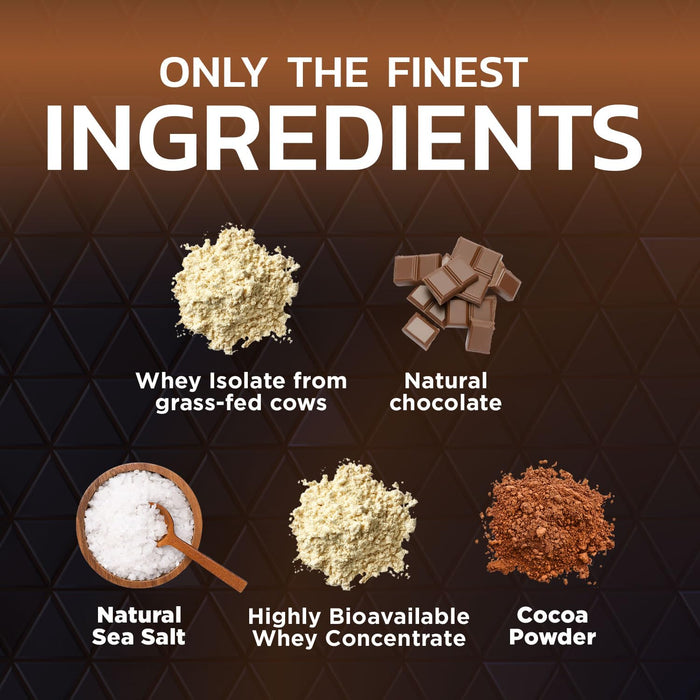 Premium 100% Whey Protein Powder 24g, Double Rich Chocolate, Advanced Isolate Protein for Muscle Gain, Recovery & Immune System Support, No Added Sugar, for Shakes & Chocolate Smoothies - 24 Servings