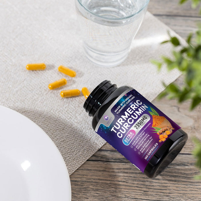 Turmeric Supplement Curcumin 2350mg - with Organic Ginger & Turmeric, BioPerine Black Pepper Extract 95% Curcuminoids - Advanced Absorption Antioxidant & Joint Immune Support - Vegan - 360 Capsules