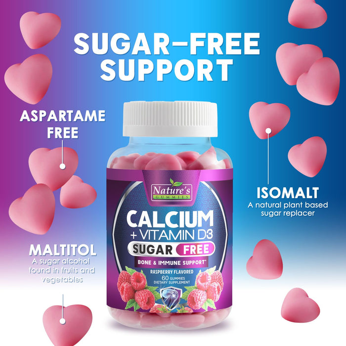 Sugar Free Chewable Calcium Gummy Vitamins – 400 IU – 60 Gummies