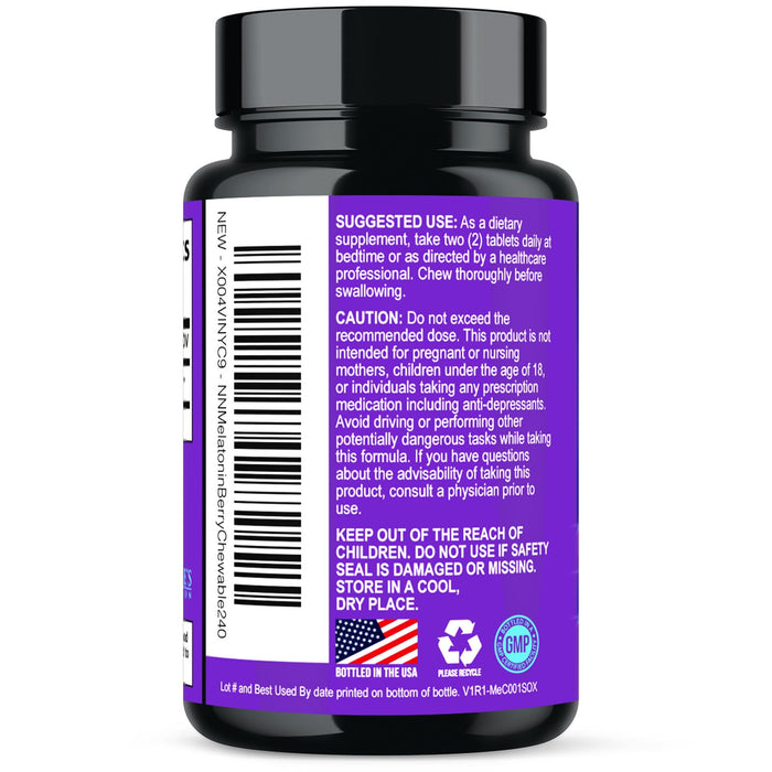 Fast Dissolve Melatonin 10mg - Berry Flavored - 240 Chewable Tablets