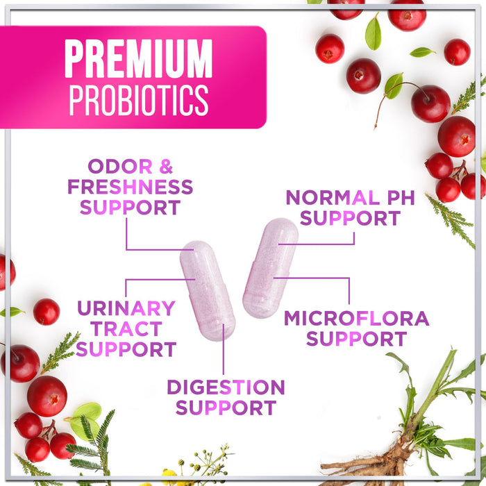 Probiotics for Women - 60 Billion CFU & 16 Strains for pH Balance, Vaginal & Digestive Support, Women's Probiotic with Cranberry for Gut Health, Urinary & Immune Support, Shelf Stable - 120 Capsules