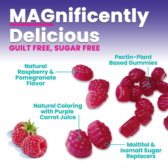 Magnesium Citrate Gummies Sugar Free Supplement - High Absorption Magnesium Citrate Supplement Gummy for Adults & Kids, Nature's Magnesio Supplements for Bone, Muscle Health, Heart Support, 60 Gummies