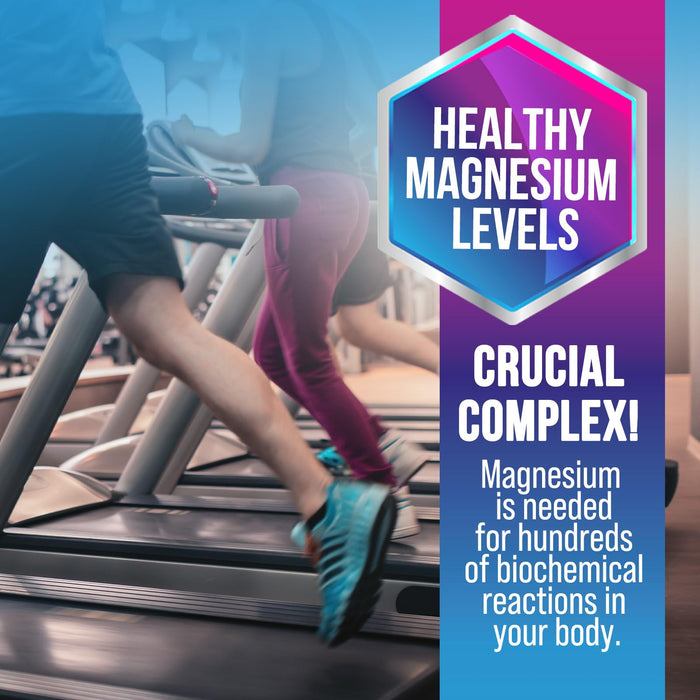 Magnesium Complex Supplement 500 mg - 5 in 1 High Absorption Chelated Magnesium Glycinate, Malate, Citrate, Oxide, Aquamin - Non-GMO Magnesio Capsules, Bone Muscle & Heart Health Support, 120 Capsules