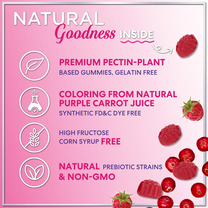 Menopause Supplements for Women Gummies with Black Cohosh, Cranberry 3 Billion CFU Probiotics - Complete Menopause Balance Relief for Hot Flashes, Night Sweats, PH, Vaginal Health Support - 60 Gummies