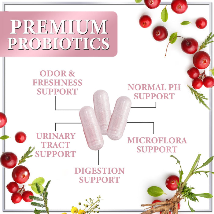 Probiotics for Women Supplement with Cranberry - 16 Premium Strains for PH Balance, Digestive Health, Vaginal & Immune Support, 90 Billion CFU, Women's Probiotic, UT, & Feminine Health - 60 Capsules