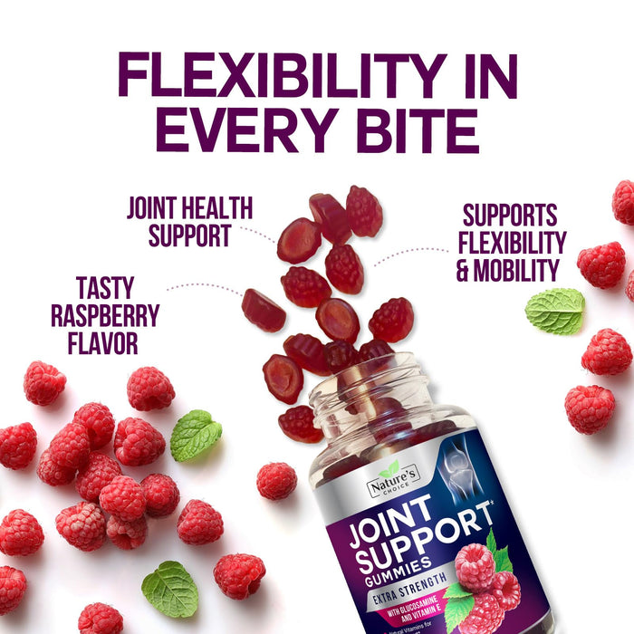 Joint Support Gummies Extra Strength Glucosamine Gummy Supplement with Vitamin E - Natural Cartilage & Joint Health & Flexibility Support, Best Support Glucosamine Chew for Men & Women - 120 Gummies