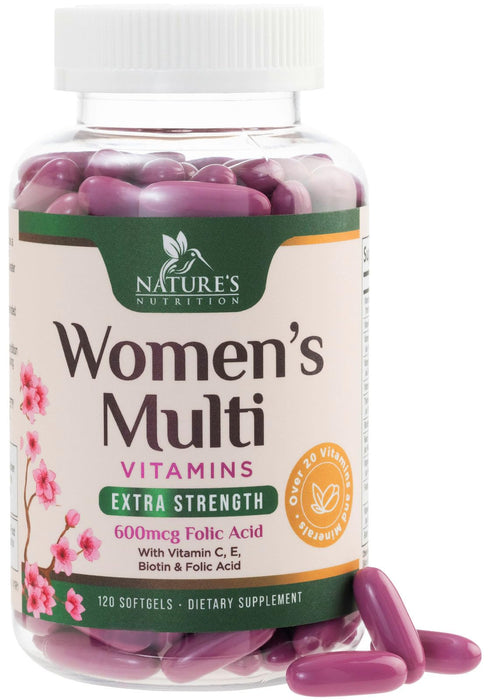 Multivitamin for Women with Iron, Calcium, Zinc, Vitamin A, C, D, E, & B Vitamins for Bone, Skin & Immune Health Support, Nature's Daily Womens Multivitamins for Women's Energy & Health, 120 Softgels