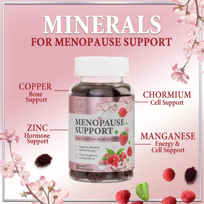 Menopause Supplements for Women - Complete Natural Mild Hot Flashes & Night Sweats Support, Multi Benefit Menopause Relief Gummy, Support for Balance & Energy, Gluten-Free & Non-GMO - 60 Gummies