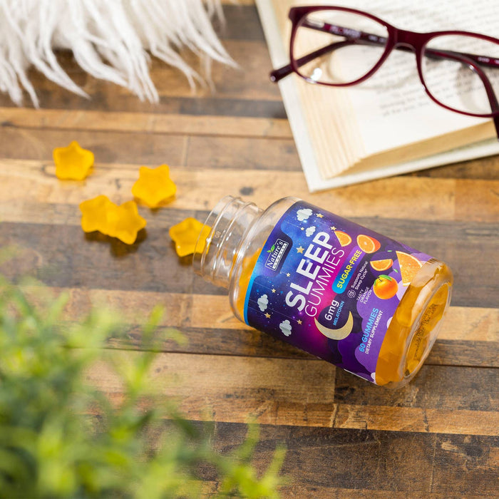 Sleep Gummies 6mg - Melatonin Gummy for Adults, Sugar Free, Natural Sleeping Gummy for Adults, Kids, Orange Flavored, Vegan, Non-GMO, Extra Strength Sleep Vitamin Support Supplement - 60 Gummies