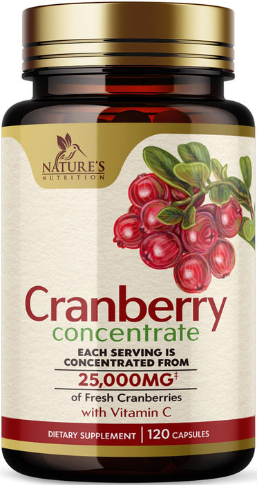 Cranberry Pills with Vitamin C & E - Cranberry Supplements for Men & Women, Urinary Tract Health Support, Sugar Free Formula, Gluten Free & Non-GMO, Fruit Cranberry Powder Extract Pill - 120 Capsules