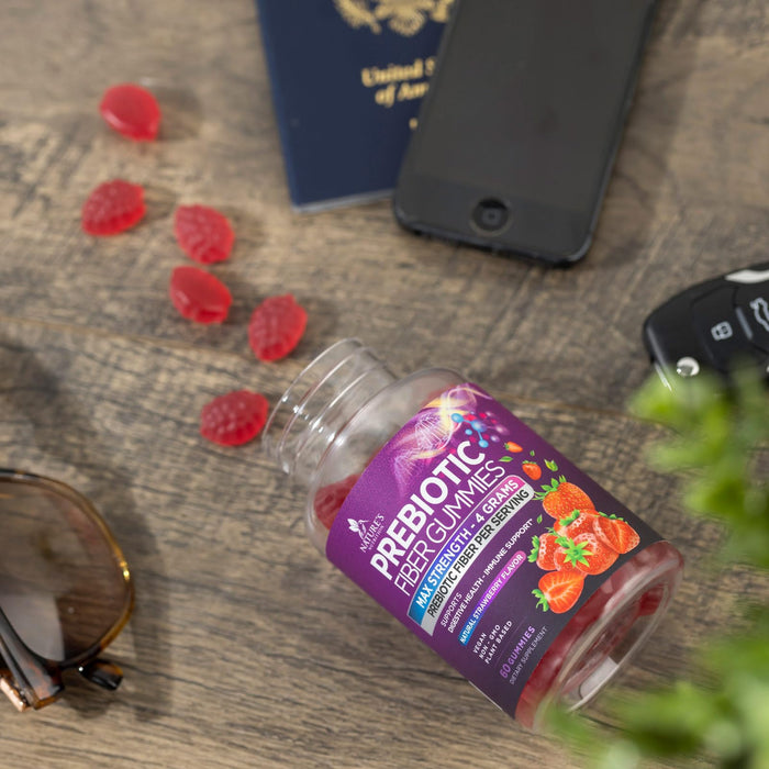 Fiber Gummies for Adults, Daily 4g Gummy Fiber Supplement, Prebiotic Gummy Digestive Health Support - Plant Based Soluble Fiber Chews, Prebiotics Supports Regularity & Digestion Non-GMO - 60 Gummies