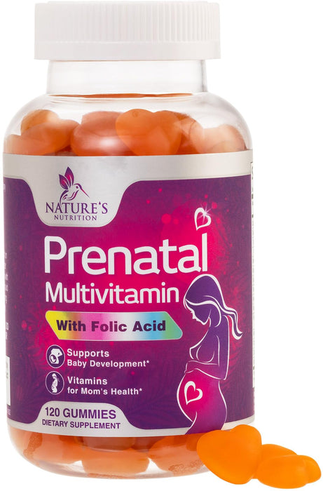 Prenatal Vitamins for Women Gummies, Folic Acid 1335mcg Pregnancy Vitamins for Fetal Support, Vitamin A, C, D3, B12, B6 & Folate, Prenatal Multivitamin Gummy for Pregnant & Nursing Women - 120 Gummies