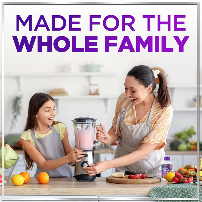 Multivitamin for Women, Men & Kids - Sugar Free & Vegan, Multi Vitamin Liquid & Multimineral, Vitamins A, C, D3, E, B6, B12 & Zinc, Women's Multivitamin & Immune Support, Berry Flavor - 15 Fl Oz