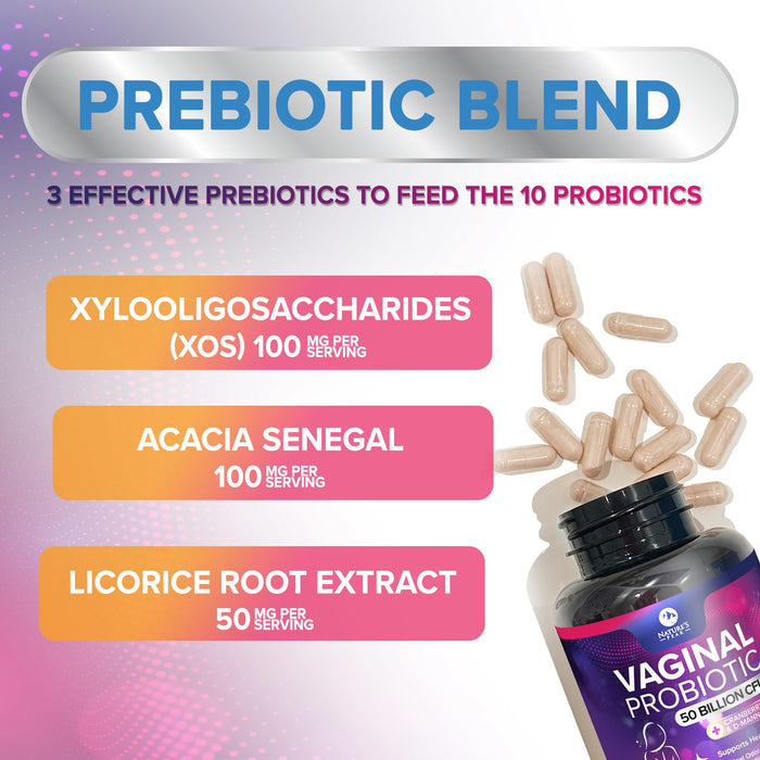 Vaginal Probiotics for Women pH Balance with Prebiotics 50 Billion CFU – 120 Capsules