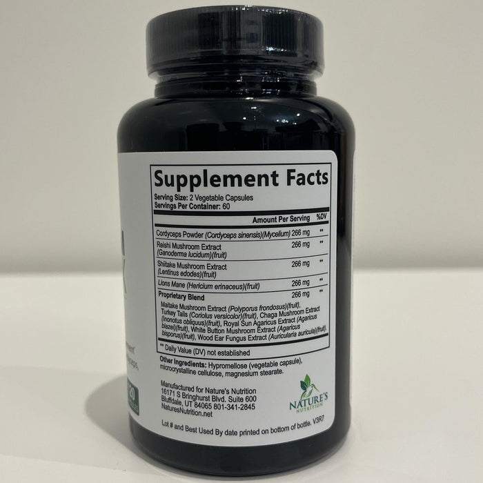 Mushroom Supplement Nootropic 1330mg - 10 in 1 High Strength Brain Supplements Mushroom Complex with Lions Mane, Turkey Tail, Reishi, Cordyceps & Chaga for Memory, Brain & Focus Support - 120 Capsules