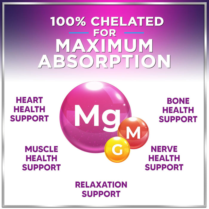 Magnesium Glycinate 1000mg | High Absorption | Chelated to Support Bone, Muscle, Nerves & Heart Health | Natural Sleep & Stress Support Women & Men | Vegan, Gluten & Soy Free, Non-GMO | 120 Capsules