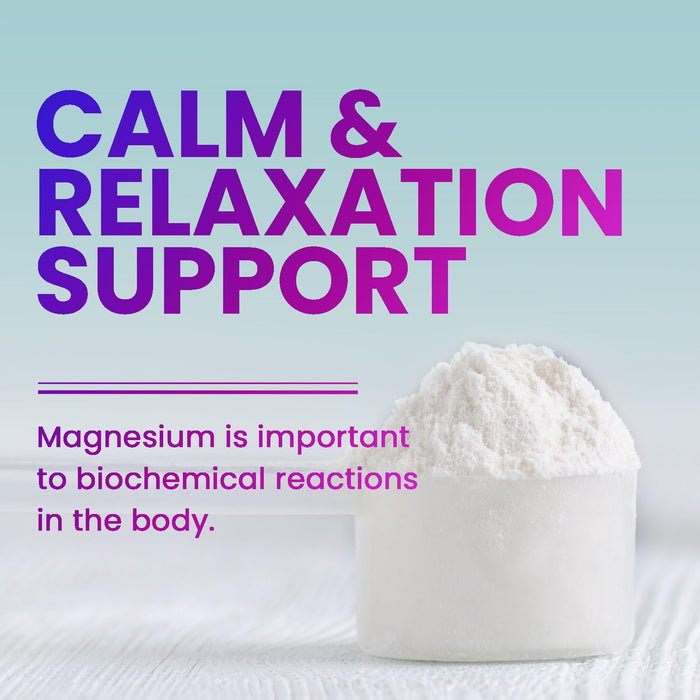 Magnesium Supplement Citrate Vegan Calm Magnesium Powder, High Strength Absorption Drink Mix Supplements to Support Natural Muscle Health, Gluten Free, Non-GMO & Bottled in USA - 7.2 oz - 60 Servings