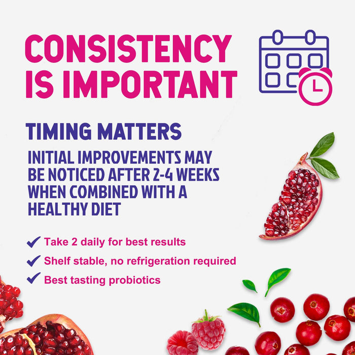 Probiotics for Women Gummies with Cranberry - 6 Premium Strains for PH Balance, Digestive Health, Vaginal & Immune Support, 3 Billion CFU, Women's Probiotic Gummy for Feminine Health - 60 Gummies