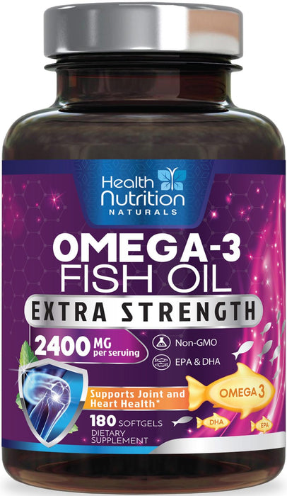 Omega-3 Fish Oil – 2400mg – 180 Softgels