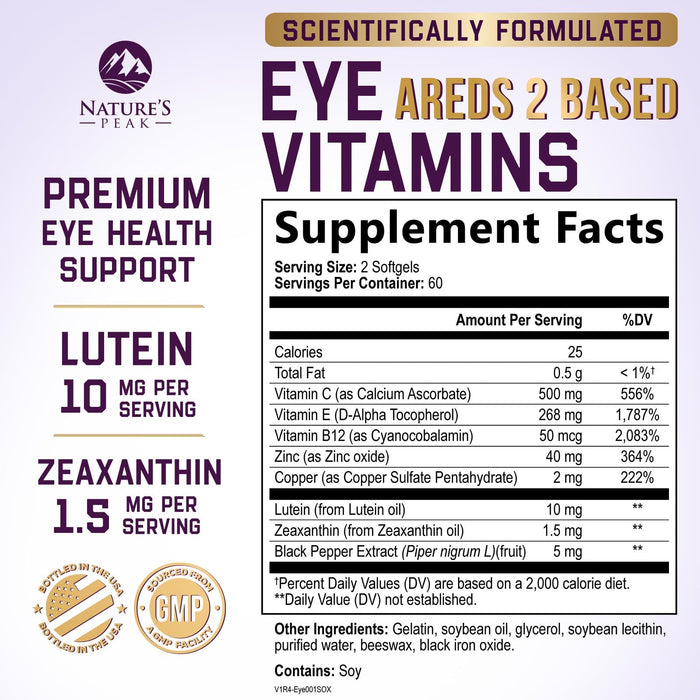 Eye Vitamins with Lutein & Zeaxanthin – 120 Capsules