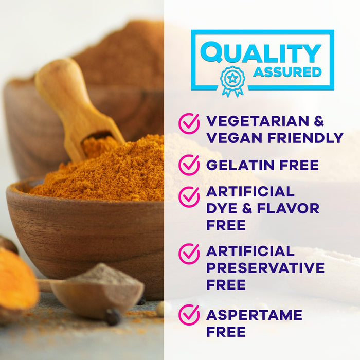 Turmeric Supplement Gummies Sugar Free - Turmeric Curcumin and Ginger Gummies with Black Pepper Extract for High Absorption, Turmeric Curcumin Gummy for Joint Support, Non-GMO, Gluten Free, 60 Count