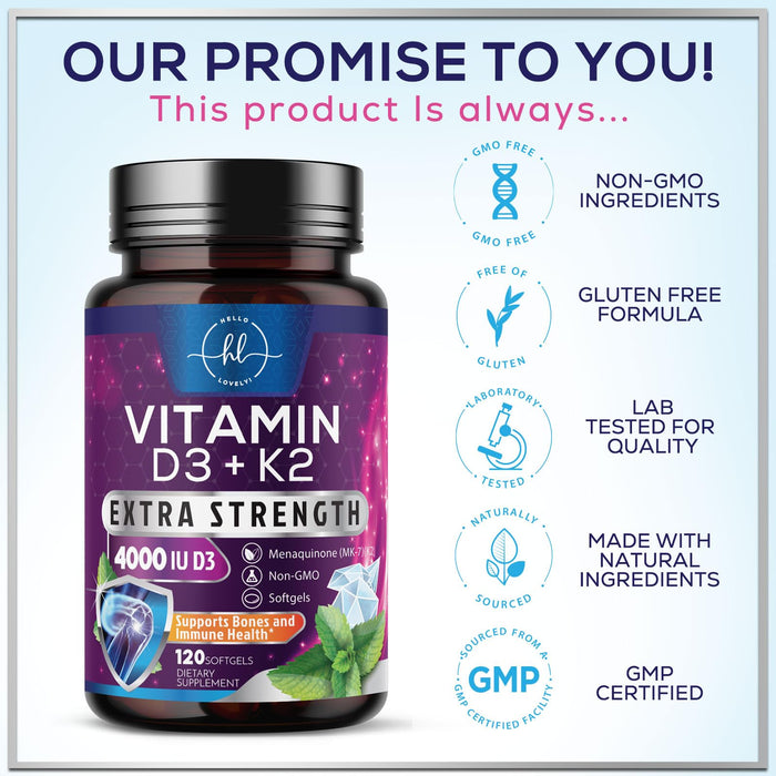 Vitamin D3 K2 – 5000 IU – 120 Softgels