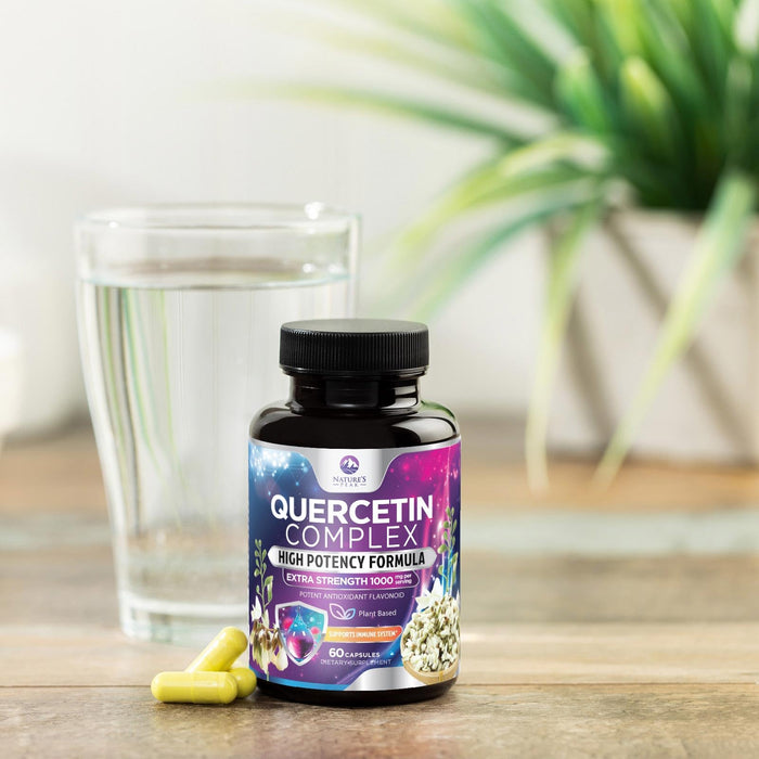 Quercetin Capsules 1000mg, with Ultra Strength Complex - Health Antioxidant Supplements for Respiratory, Heart and Immune Support - Vegan Third Party Tested, Non-GMO, Gluten Free - 60 Veggie Capsules