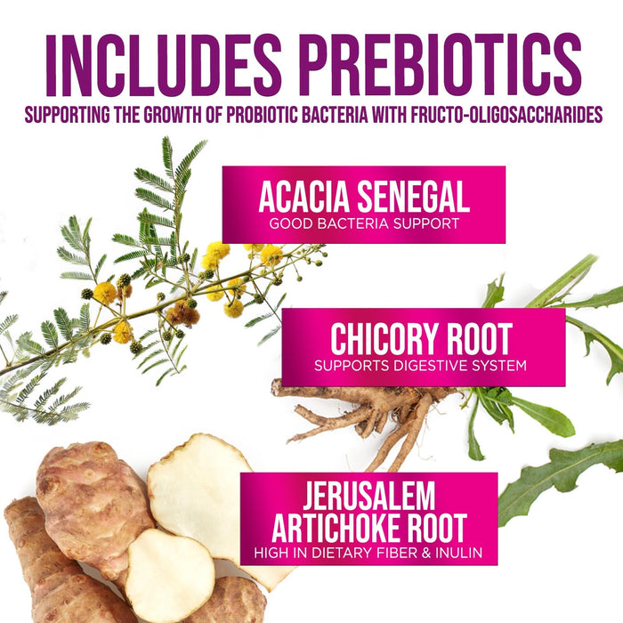 Probiotics 60 Billion CFU per Serving - 10 Strains + Prebiotics - Digestive Health, Gut & Immune Support - Supports Occasional Constipation, Gas & Bloating for Women & Men Shelf Stable - 180 Capsules