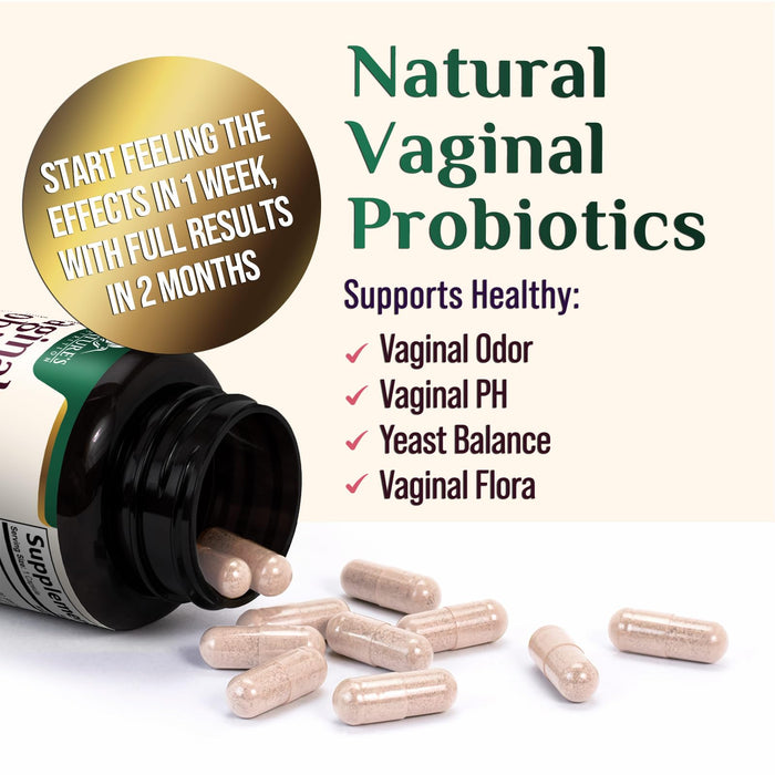 Vaginal Probiotics for Women - pH Balance, Digestive, UT & Feminine Health Support - 50 Billion CFU, 10 Probiotic Strains, Cranberry & Prebiotics - Vag Women Health Supplements - 120 Capsules