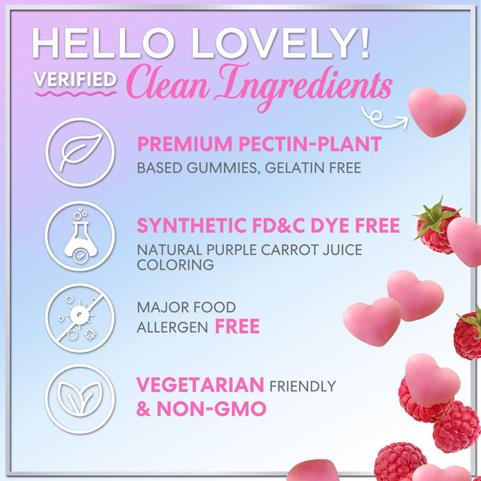 Calcium Supplements for Women - Sugar Free Calcium Gummies with Vitamin D3 for Bone Strength, Teeth & Immune Health Support, Natural Chews for Women & Men - Raspberry Flavored & Non-GMO - 60 Gummies