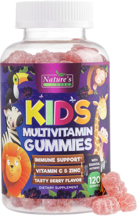 Multivitamin for Kids Gummies with Vitamin C, D3 & Zinc for Children's Immune Support - Chewable, Daily Kids Multi Vitamin Gummy, Non-GMO, Gluten Free, Natural Strawberry Flavor - 120 Gummies